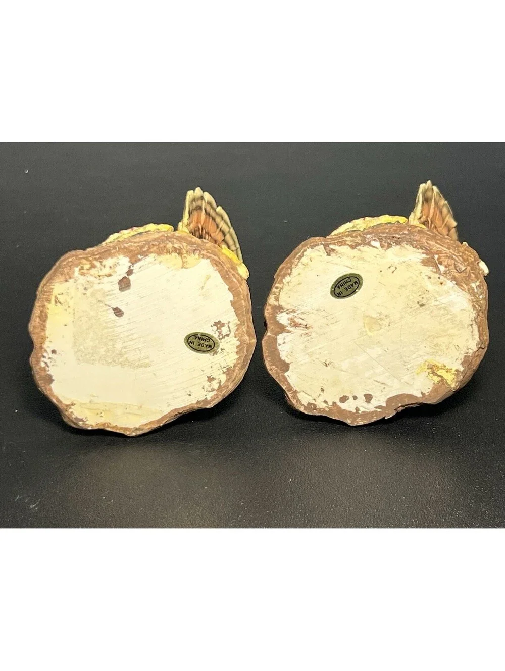 Vintage 1990s Set Of 2 Turkey Harvest Tealight Candle Holders Resin, 3.5x4.25”